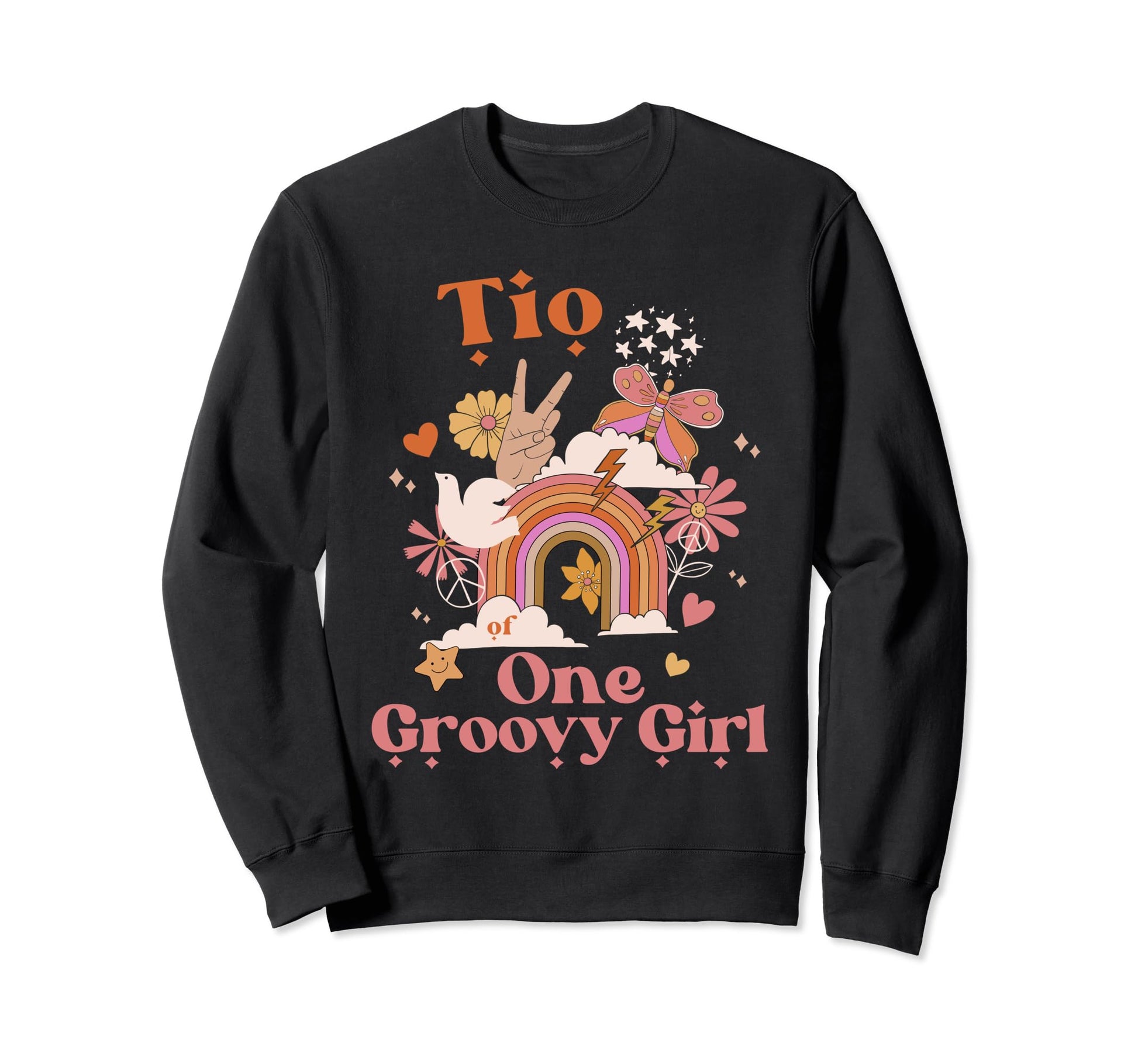 Tio One Groovy Boho Hippie Rainbow Sweatshirt - Streetwear Style Men Women - T-Shirt, Sweatshirt, Hoodie