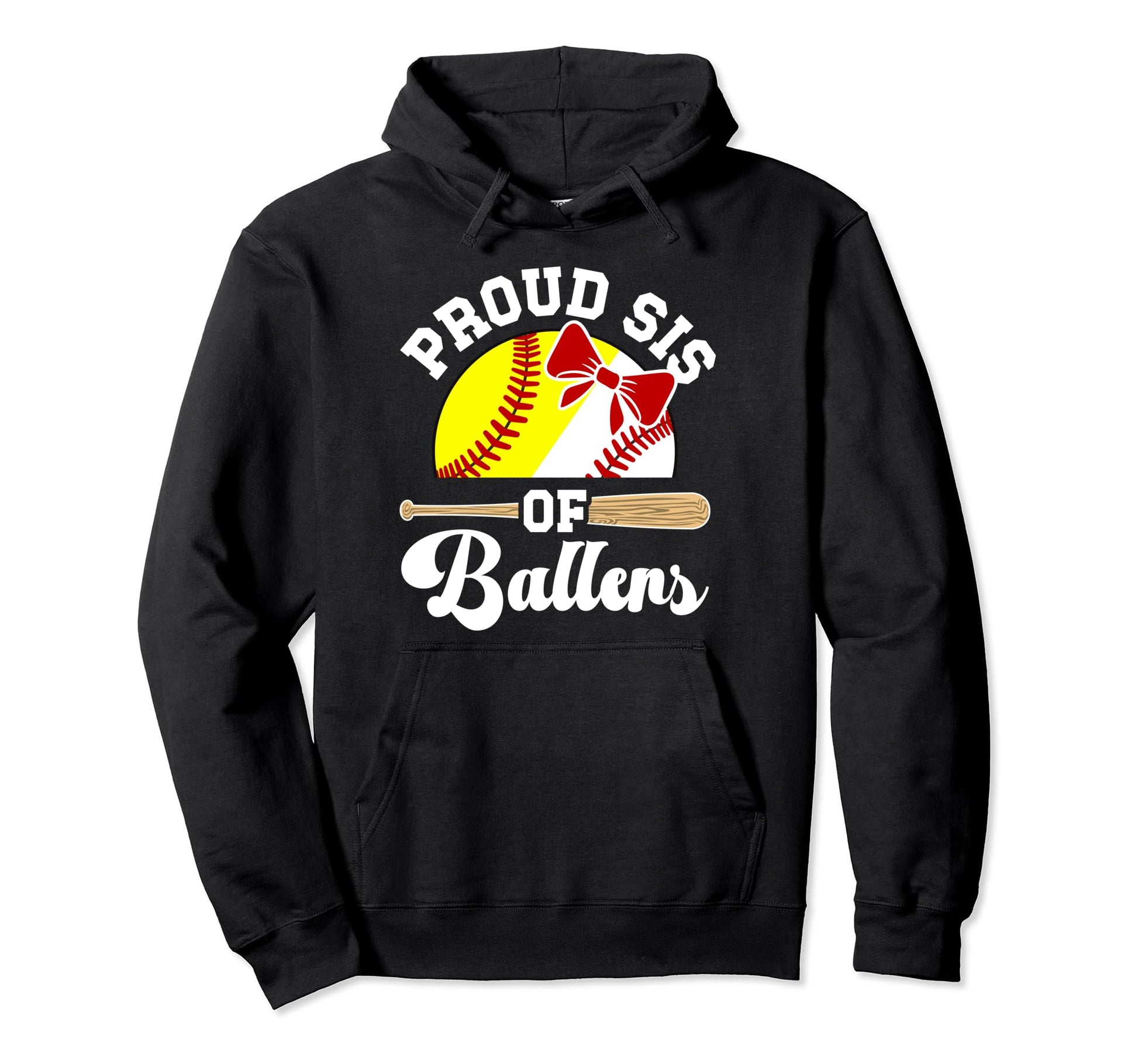 Proud Sis Ballers Baseball Softball Hoodie - Minimalist Print Men Women - T-Shirt, Sweatshirt, Hoodie