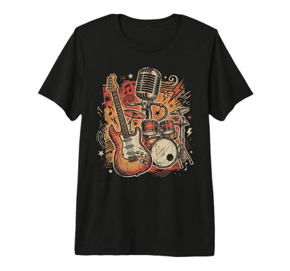 Rock Band Instruments Rock And Roll T-Shirt - Trendy Graphic for Adults - T-Shirt, Sweatshirt, Hoodie