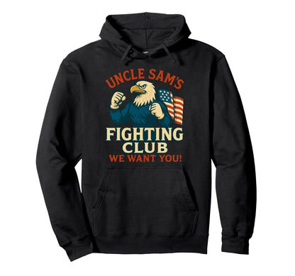 Uncle Sams Fighting Club Usa Eagle Hoodie - Fun Novelty Design Unisex - T-Shirt, Sweatshirt, Hoodie