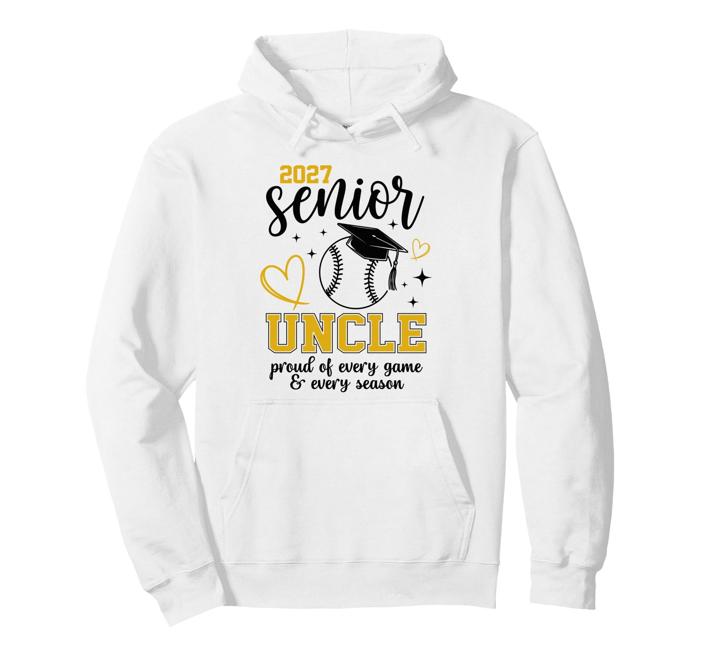 2027 Senior Softball Uncle Proud Family Hoodie - Trendy Graphic Men Women - T-Shirt, Sweatshirt, Hoodie