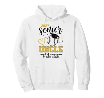 2027 Senior Softball Uncle Proud Family Hoodie - Trendy Graphic Men Women - T-Shirt, Sweatshirt, Hoodie