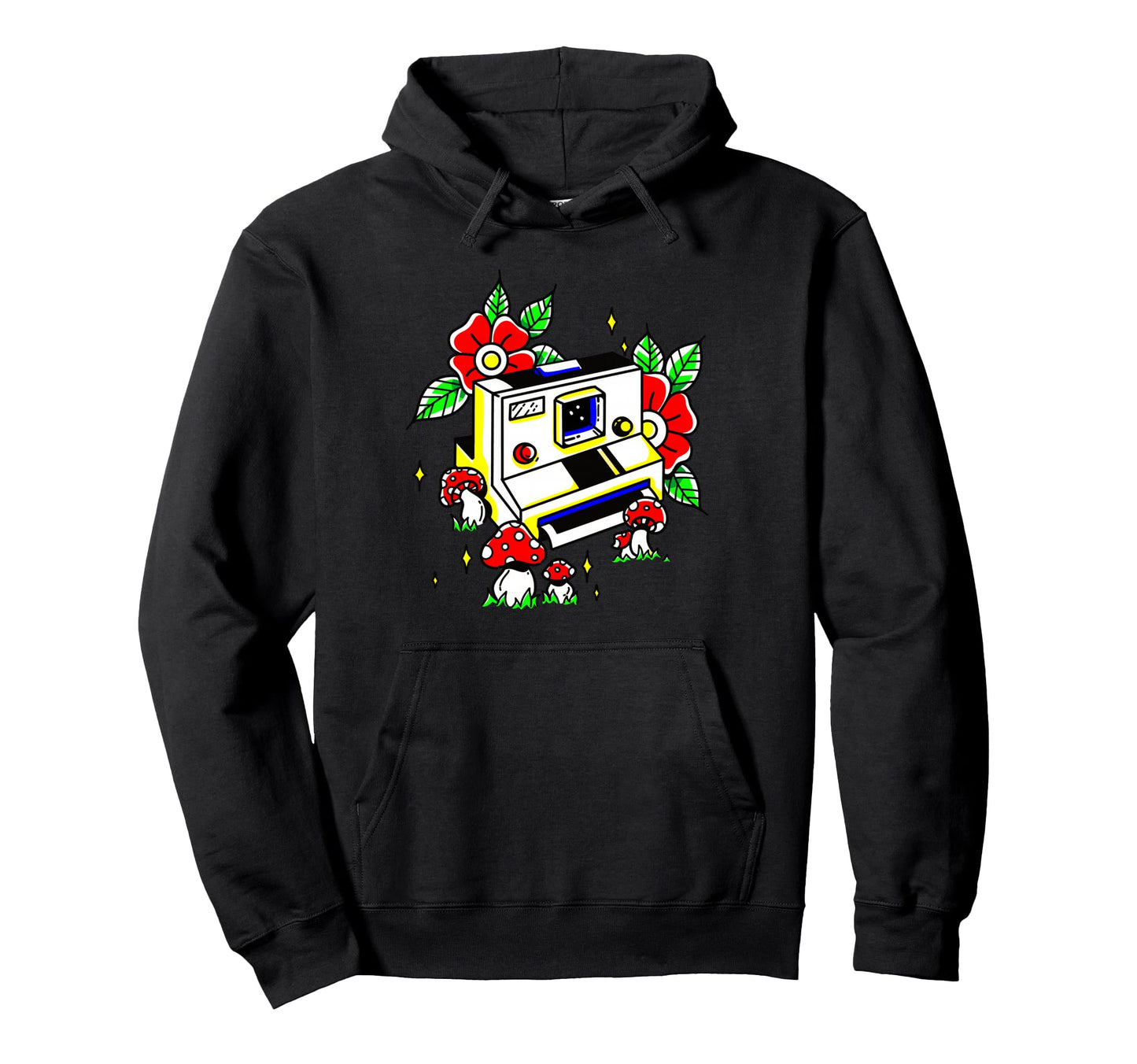 Camera Amanita Muscaria Mushrooms Hoodie - Custom Art Print for Adults - T-Shirt, Sweatshirt, Hoodie