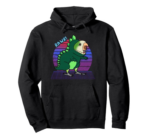 Aesthetic Vaporwave Green Monk Parakeet Hoodie - Unique Graphic Men Women - T-Shirt, Sweatshirt, Hoodie