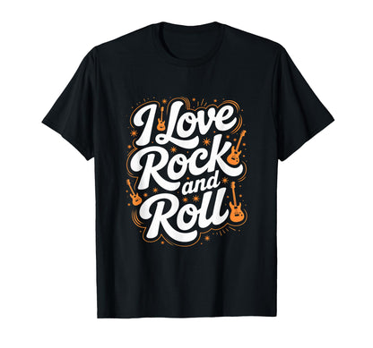 I Love Rock And Roll Music Lovers T-Shirt - Minimalist Print for Adults - T-Shirt, Sweatshirt, Hoodie