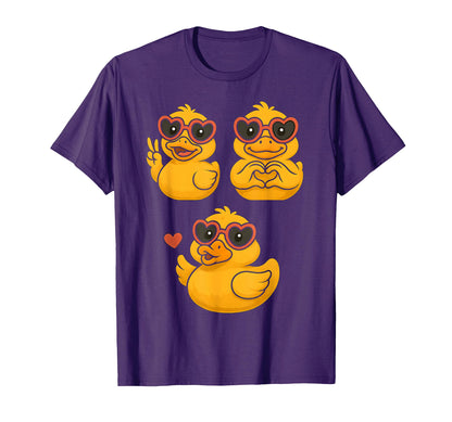 Rubber Duck Peace Heart Love Womens T-Shirt - Aesthetic Graphic for Adults - T-Shirt, Sweatshirt, Hoodie