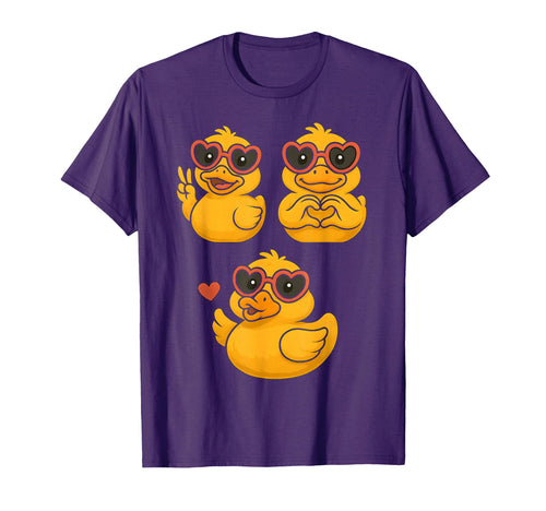 Rubber Duck Peace Heart Love Womens T-Shirt - Aesthetic Graphic for Adults - T-Shirt, Sweatshirt, Hoodie