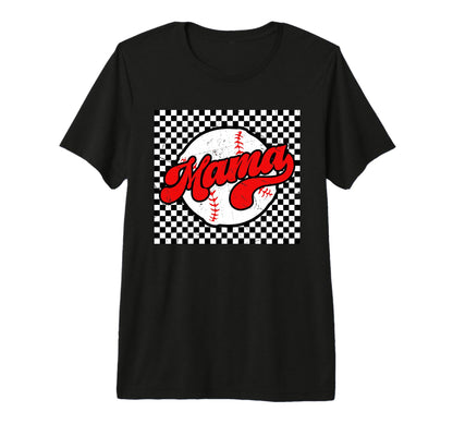 Baseball Mama Checkered Softball Mom Tri T-Shirt - Streetwear Style Unisex - T-Shirt, Sweatshirt, Hoodie