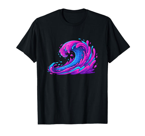 Cyberpunk Surf Wave Vaporwave Ocean T-Shirt - Streetwear Style Men Women - T-Shirt, Sweatshirt, Hoodie