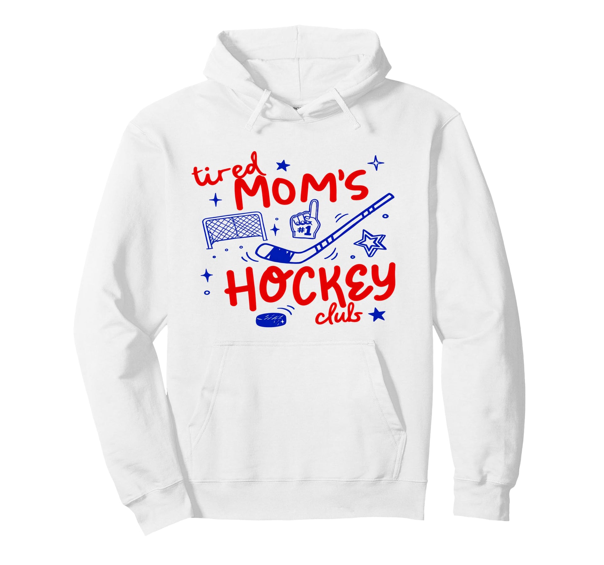 Tired Hockey Mom Club Rink Fan Mothers Hoodie - Novelty Apparel for Adults - T-Shirt, Sweatshirt, Hoodie