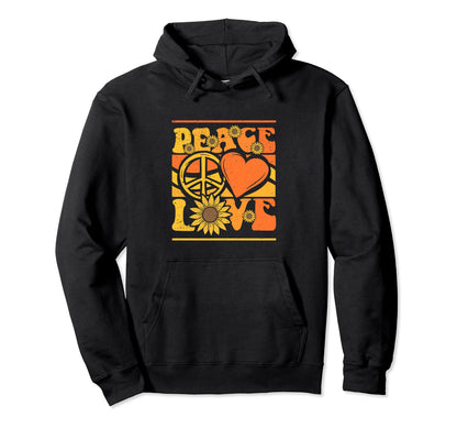 Hippie Daisy Peace Love Sunflower Lovers Hoodie - Novelty Apparel Unisex - T-Shirt, Sweatshirt, Hoodie