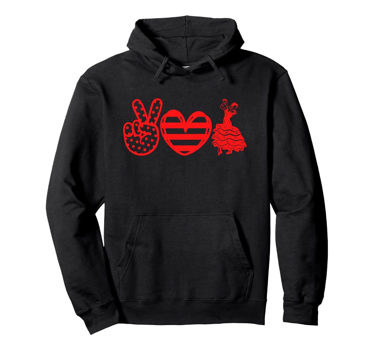 Peace Love Flamenco Hoodie - Minimalist Print Men Women - T-Shirt, Sweatshirt, Hoodie