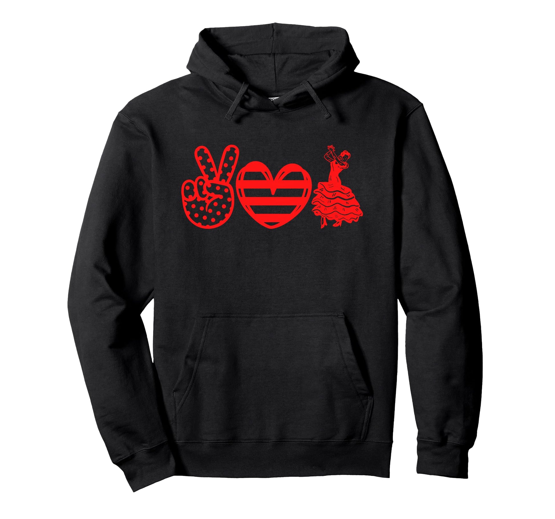 Peace Love Flamenco Hoodie - Minimalist Print Men Women - T-Shirt, Sweatshirt, Hoodie