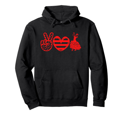 Peace Love Flamenco Hoodie - Minimalist Print Men Women - T-Shirt, Sweatshirt, Hoodie