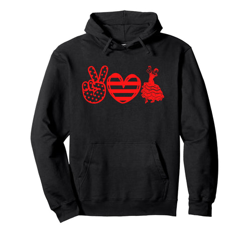 Peace Love Flamenco Hoodie - Minimalist Print Men Women - T-Shirt, Sweatshirt, Hoodie