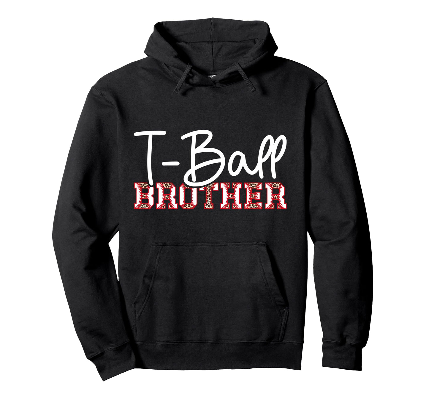 T Ball Brother Leopard Baseball T Hoodie - Custom Art Print for Adults - T-Shirt, Sweatshirt, Hoodie