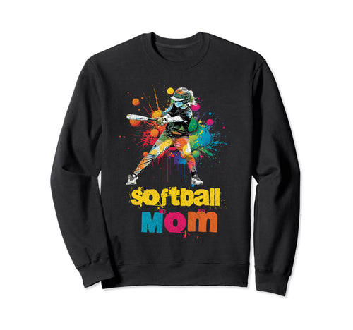 Softball Mom Funny Player Parent Sweatshirt - Aesthetic Graphic Unisex - T-Shirt, Sweatshirt, Hoodie