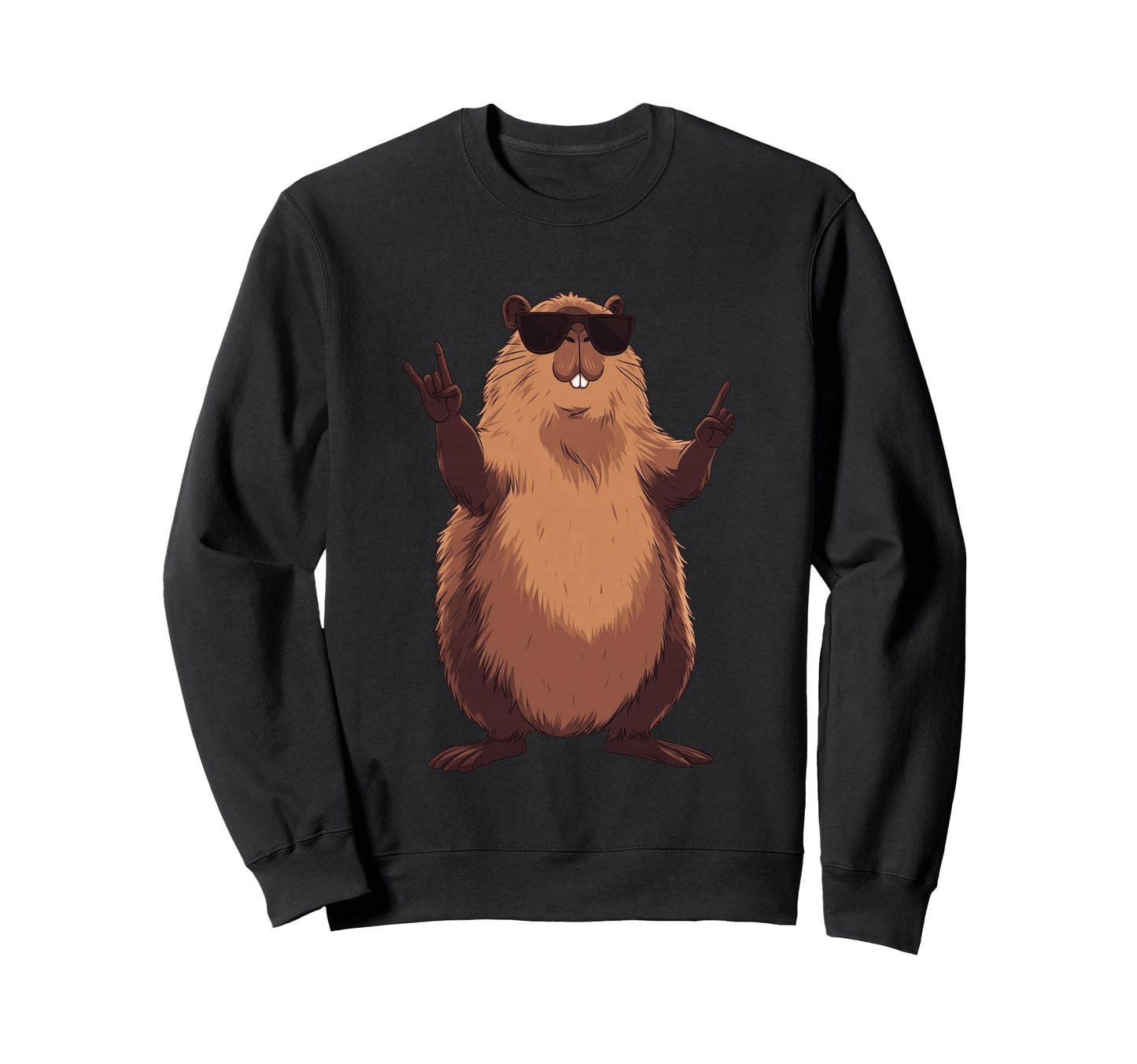 Beaver Rock Funny Animal Sweatshirt - Aesthetic Graphic Men Women - T-Shirt, Sweatshirt, Hoodie