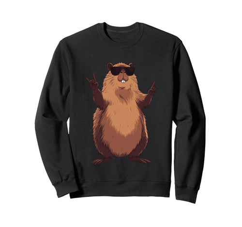 Beaver Rock Funny Animal Sweatshirt - Aesthetic Graphic Men Women - T-Shirt, Sweatshirt, Hoodie