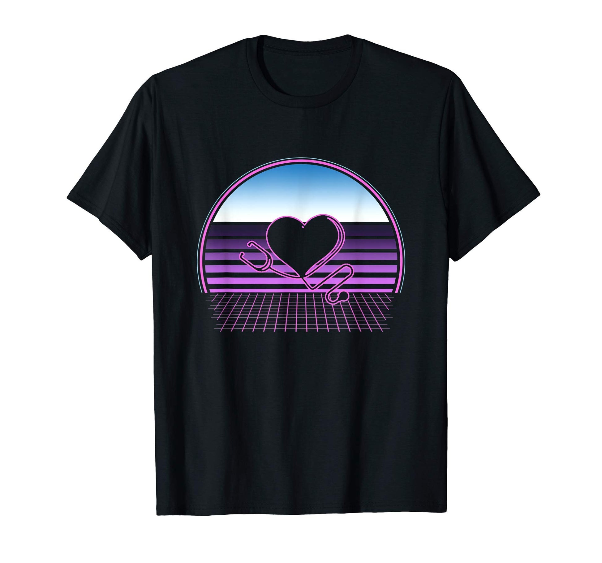 Nurse Stethoscope 80S Vaporwave T-Shirt - Unique Graphic Men Women - T-Shirt, Sweatshirt, Hoodie