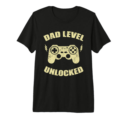 Dad Level Unlocked Gaming Controller T-Shirt - Minimalist Print Men Women - T-Shirt, Sweatshirt, Hoodie