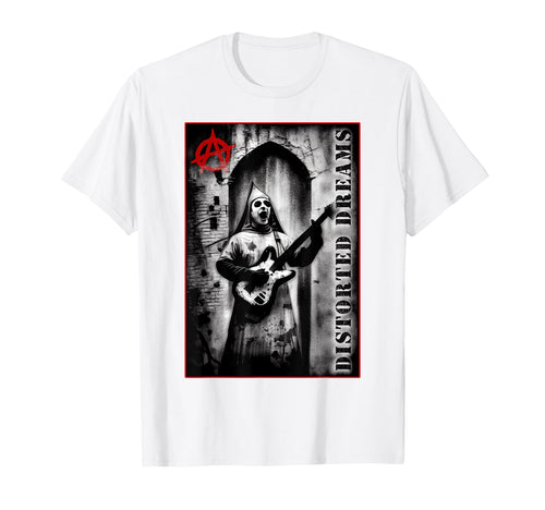 Punk Goth Nun Playing Guitar Grunge T-Shirt - Casual Everyday Wear Unisex - T-Shirt, Sweatshirt, Hoodie
