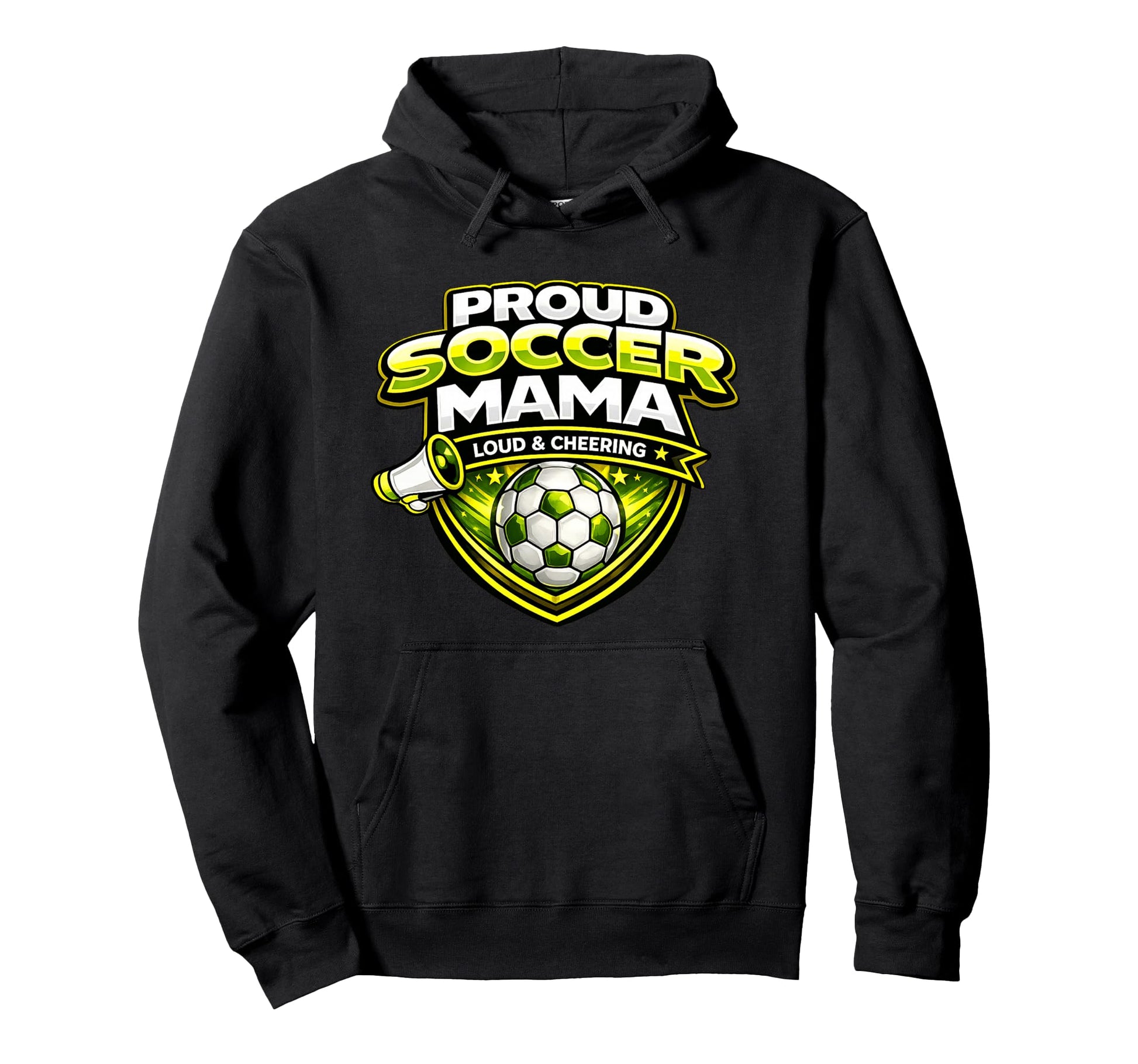 Soccer Mama Funny Proud Loud Cheering Hoodie - Minimalist Print Unisex - T-Shirt, Sweatshirt, Hoodie