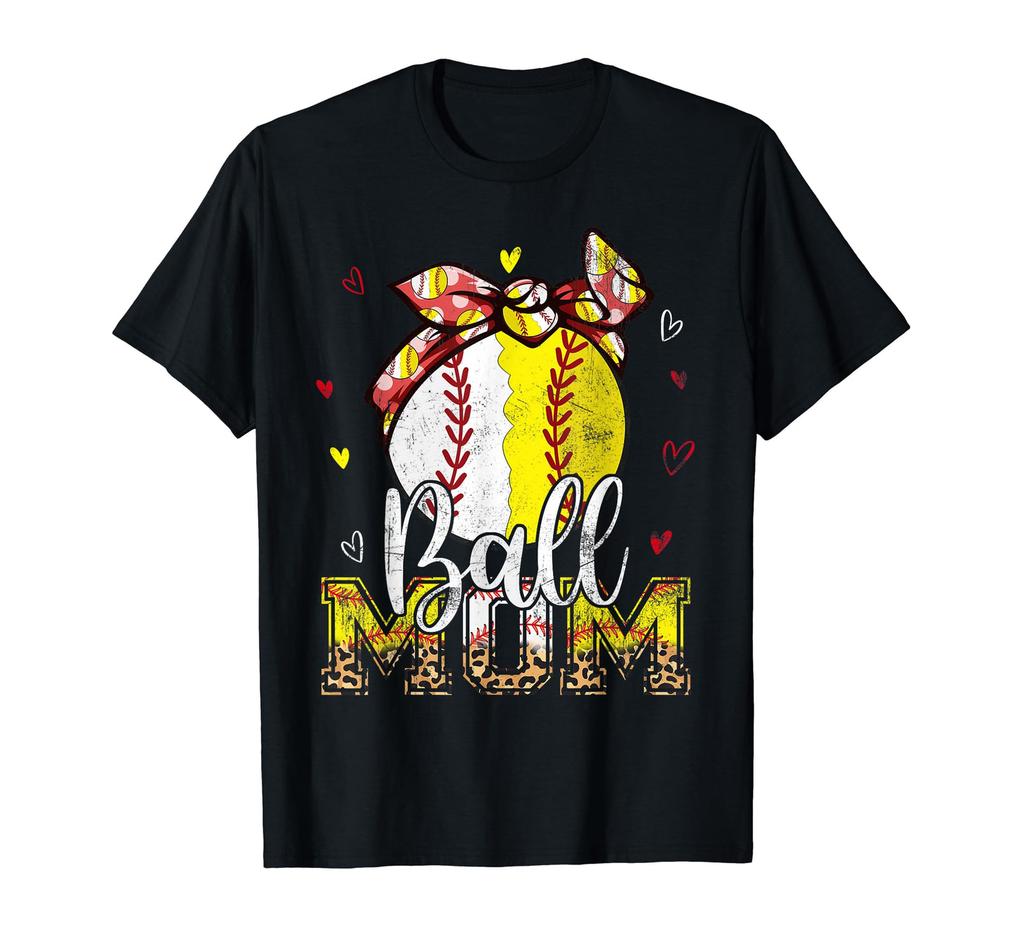 Softball Baseball Ball Mom Bandana T-Shirt - Graphic Print Men Women - T-Shirt, Sweatshirt, Hoodie