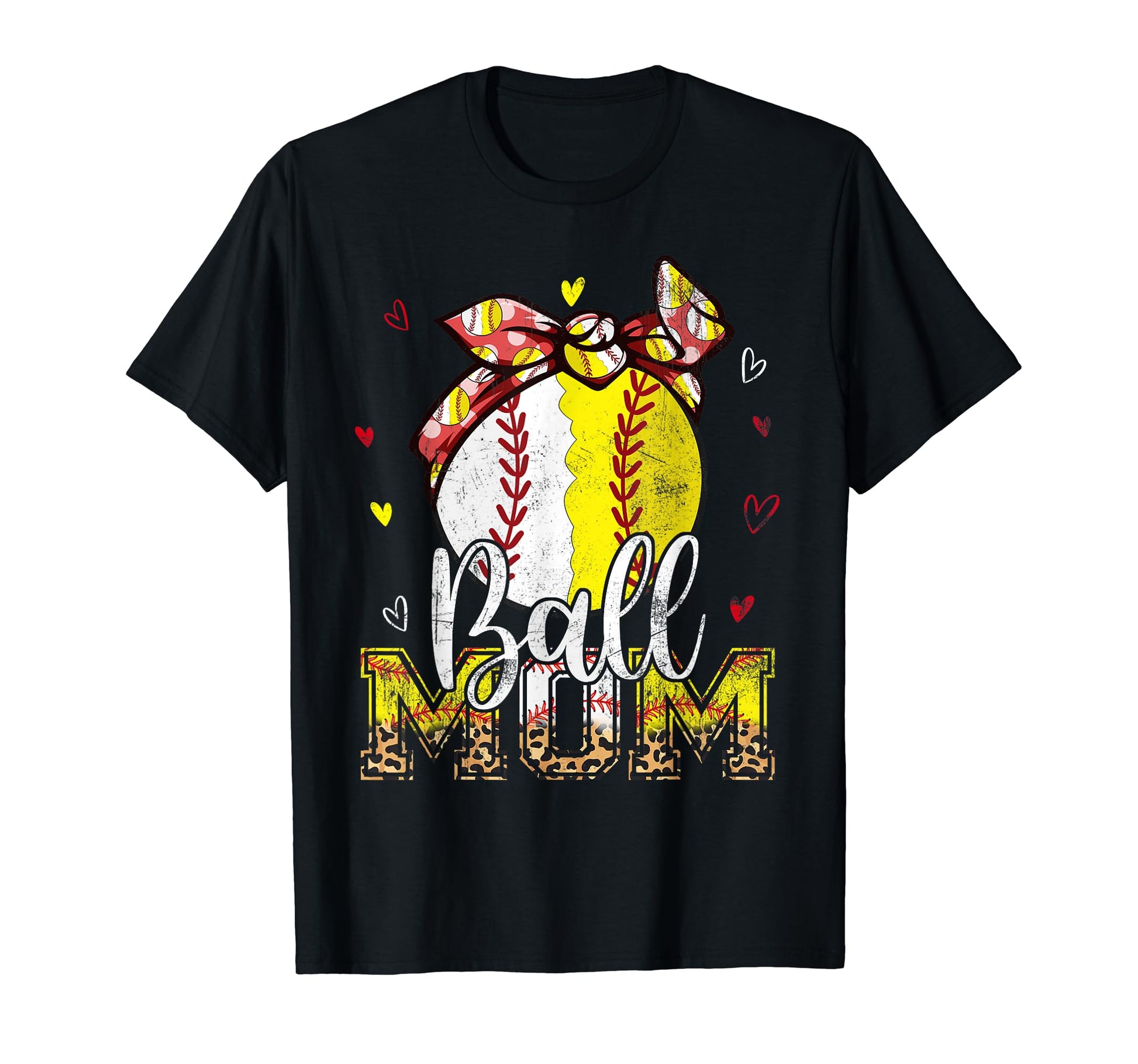 Softball Baseball Ball Mom Bandana T-Shirt - Graphic Print Men Women - T-Shirt, Sweatshirt, Hoodie