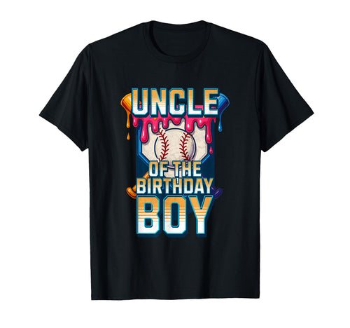 Uncle Birthday Baseball Ice Cream Drip T-Shirt - Graphic Print Unisex - T-Shirt, Sweatshirt, Hoodie