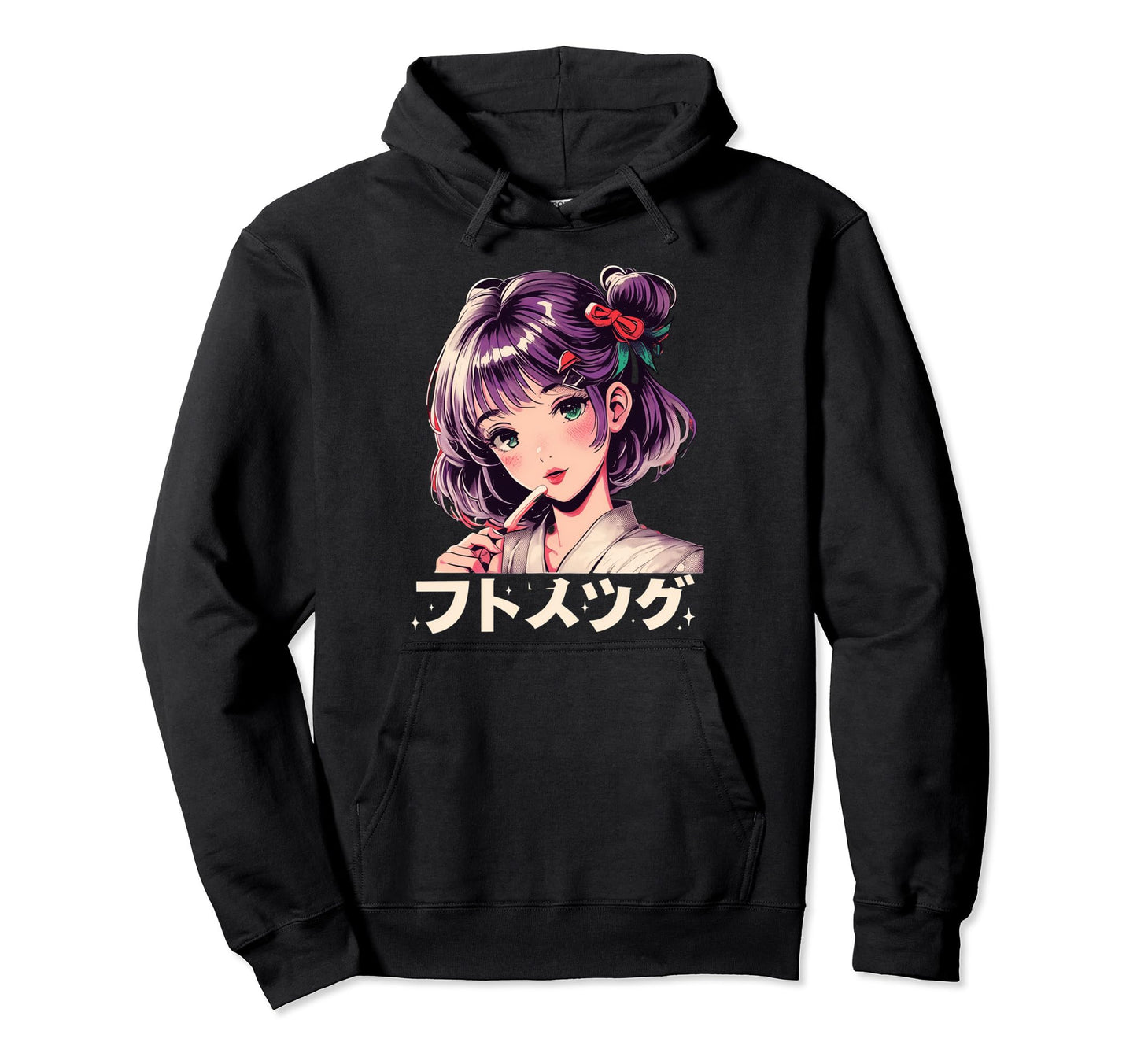 Anime Goth Grunge Demon Waifu Horror Hoodie - Custom Art Print for Adults - T-Shirt, Sweatshirt, Hoodie