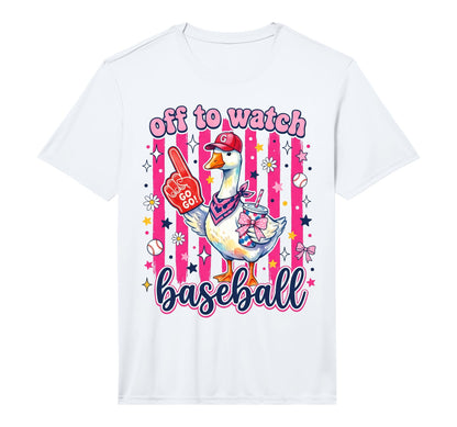 Off To Watch Basebal Silly Goose Funny T-Shirt - Unique Graphic Unisex - T-Shirt, Sweatshirt, Hoodie