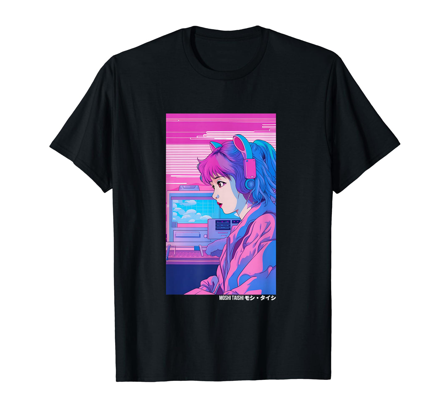 Vaporwave Aesthetic Lofi Japan 80S Tokyo T-Shirt - Custom Art Print Unisex - T-Shirt, Sweatshirt, Hoodie