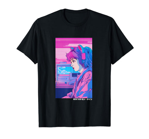 Vaporwave Aesthetic Lofi Japan 80S Tokyo T-Shirt - Custom Art Print Unisex - T-Shirt, Sweatshirt, Hoodie