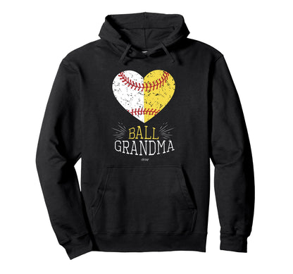 Mom Funny Baseball Ball Grandma Softball Hoodie - Graphic Print Unisex - T-Shirt, Sweatshirt, Hoodie