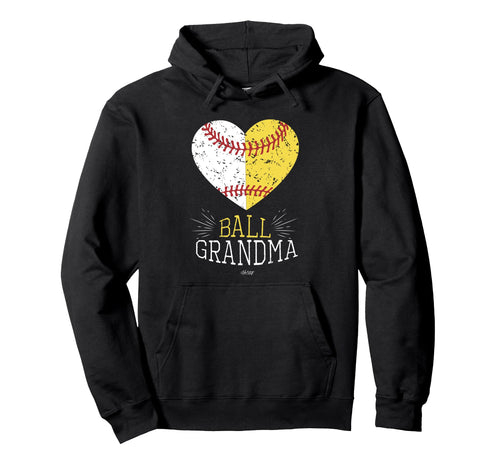 Mom Funny Baseball Ball Grandma Softball Hoodie - Graphic Print Unisex - T-Shirt, Sweatshirt, Hoodie