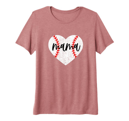 Womens Heart Baseball Mama Baseball T-Shirt - Unique Graphic for Adults - T-Shirt, Sweatshirt, Hoodie