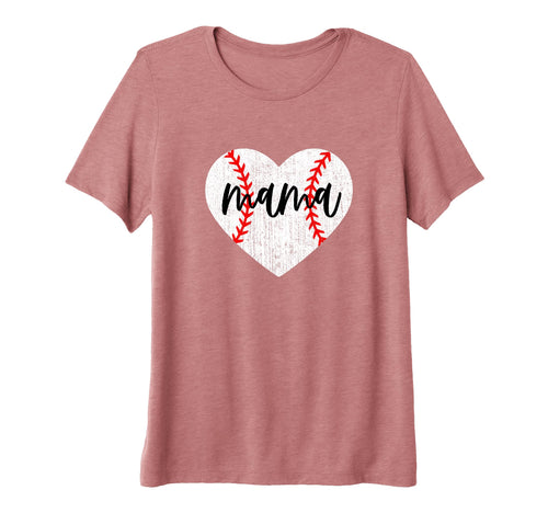 Womens Heart Baseball Mama Baseball T-Shirt - Unique Graphic for Adults - T-Shirt, Sweatshirt, Hoodie