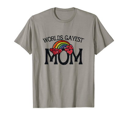 Worlds Gayest Mom Fun Rainbow T-Shirt - Trendy Graphic for Adults - T-Shirt, Sweatshirt, Hoodie