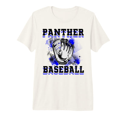 Panther Baseball Mom Grunge Glove Blue T-Shirt - Graphic Print Unisex - T-Shirt, Sweatshirt, Hoodie