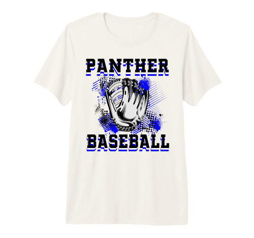 Panther Baseball Mom Grunge Glove Blue T-Shirt - Graphic Print Unisex - T-Shirt, Sweatshirt, Hoodie