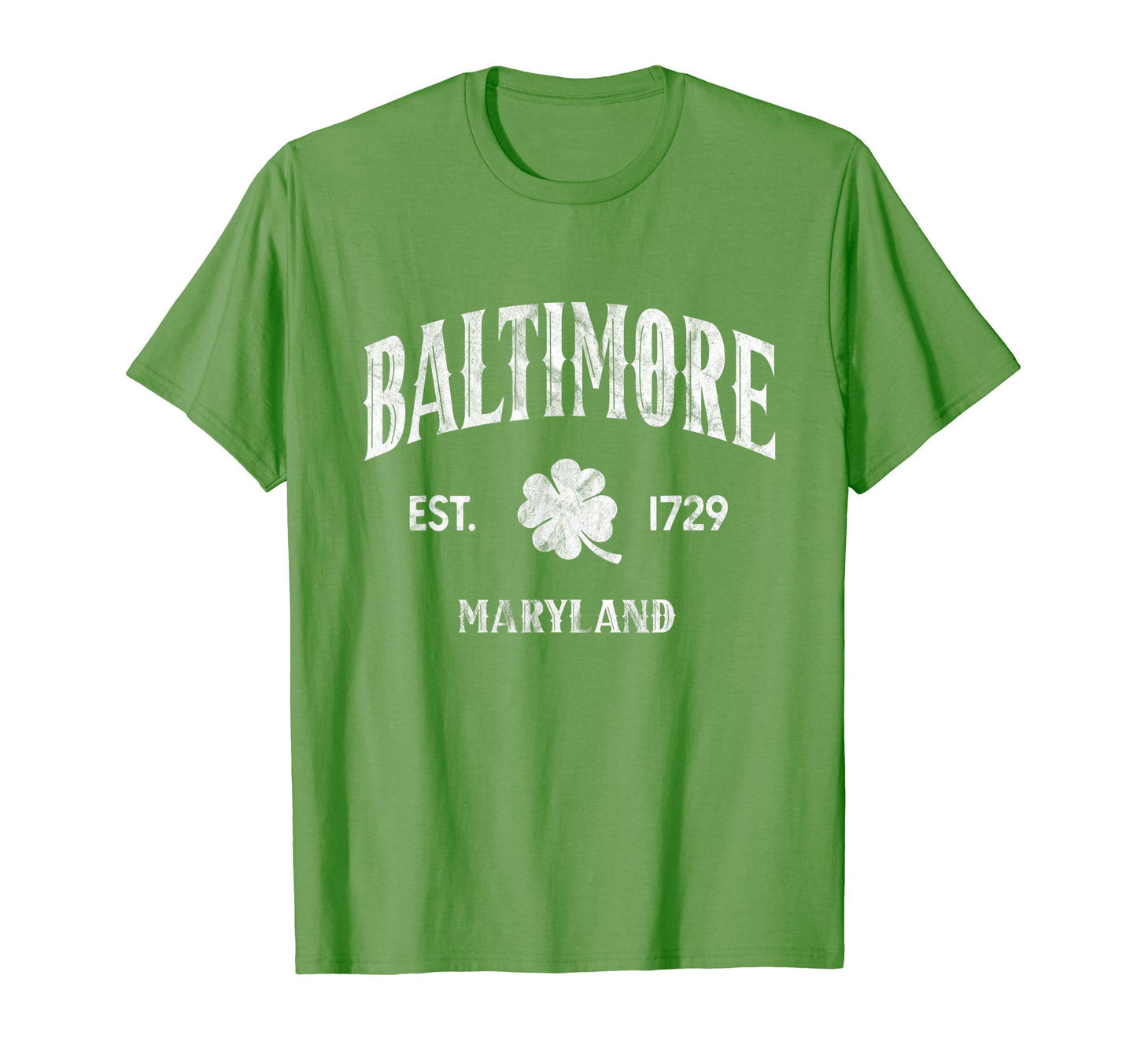 Baltimore Maryland Varsity Shamrock St T-Shirt - Graphic Print Unisex - T-Shirt, Sweatshirt, Hoodie
