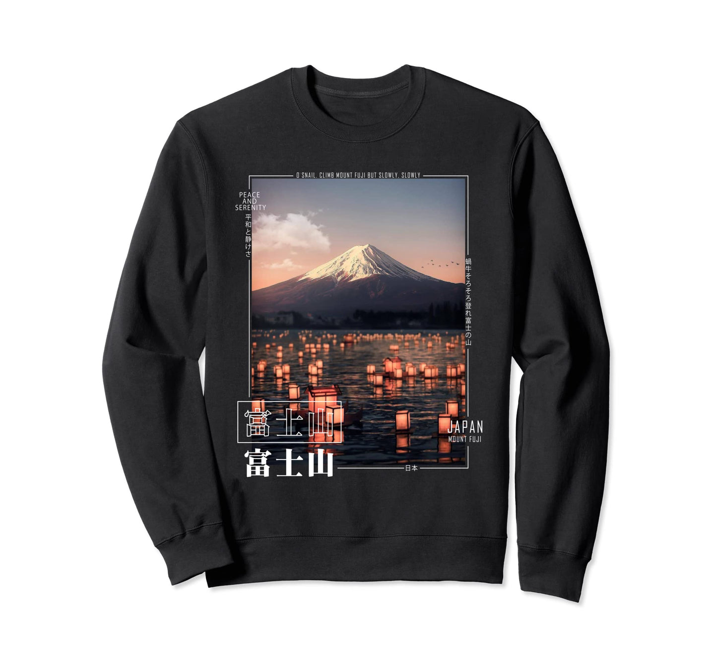 Mount Fuji Aesthetic Japanese Vibes Sweatshirt - Unique Graphic for Adults - T-Shirt, Sweatshirt, Hoodie
