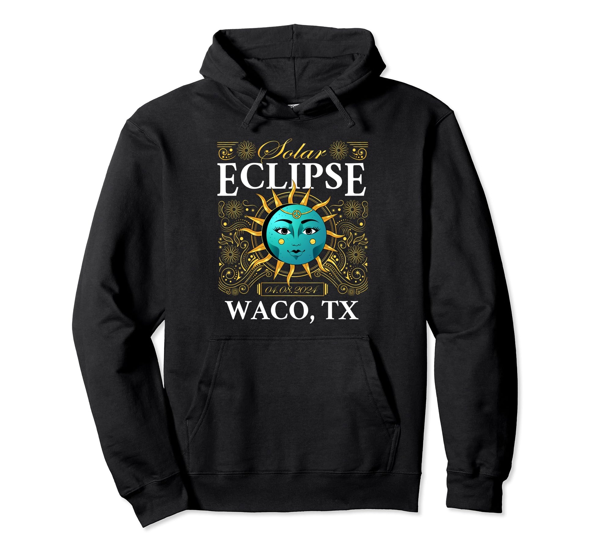 Total Solar Eclipse Waco Tx Texas 2024 Hoodie - Custom Art Print Unisex - T-Shirt, Sweatshirt, Hoodie