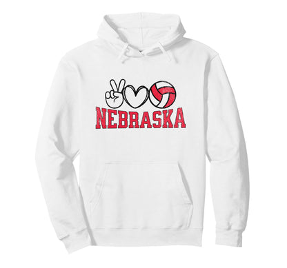 Peace Love Volleyball Teen Tween Hoodie - Custom Art Print for Adults - T-Shirt, Sweatshirt, Hoodie