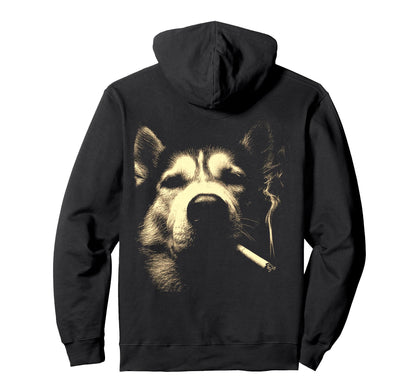 Siberian Husky Smoking Cigarette Meme 90 Hoodie - Unique Graphic Unisex - T-Shirt, Sweatshirt, Hoodie
