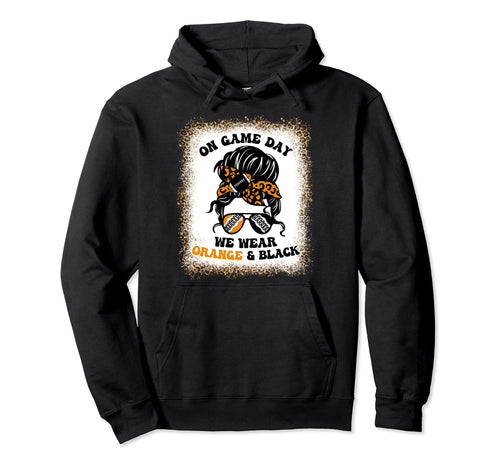 Gamedays Football Leopard Orange Black Hoodie - Graphic Print for Adults - T-Shirt, Sweatshirt, Hoodie