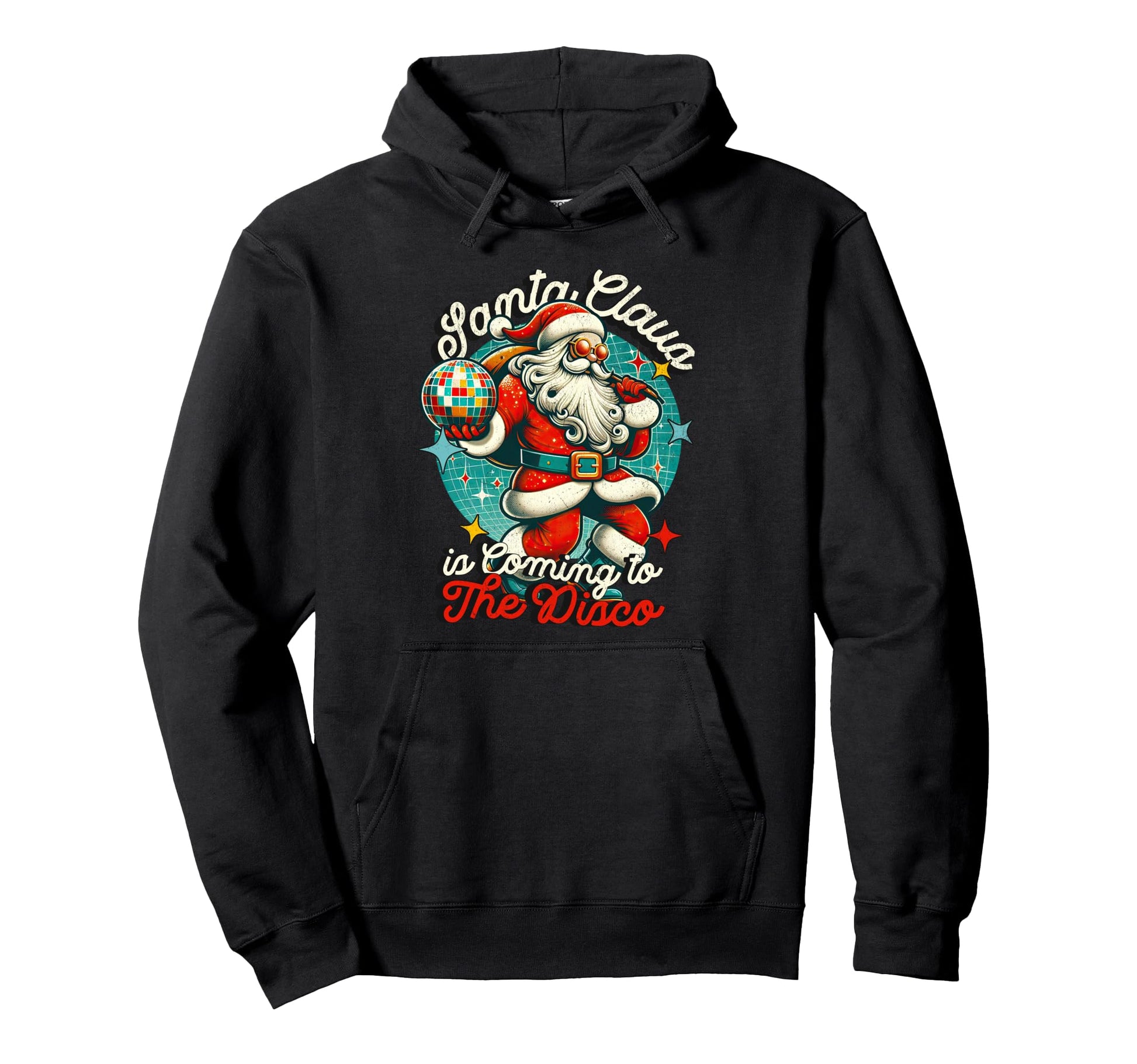 Groovy Santa 70S Disco Hippie Funky Hoodie - Casual Everyday Wear Men Women - T-Shirt, Sweatshirt, Hoodie