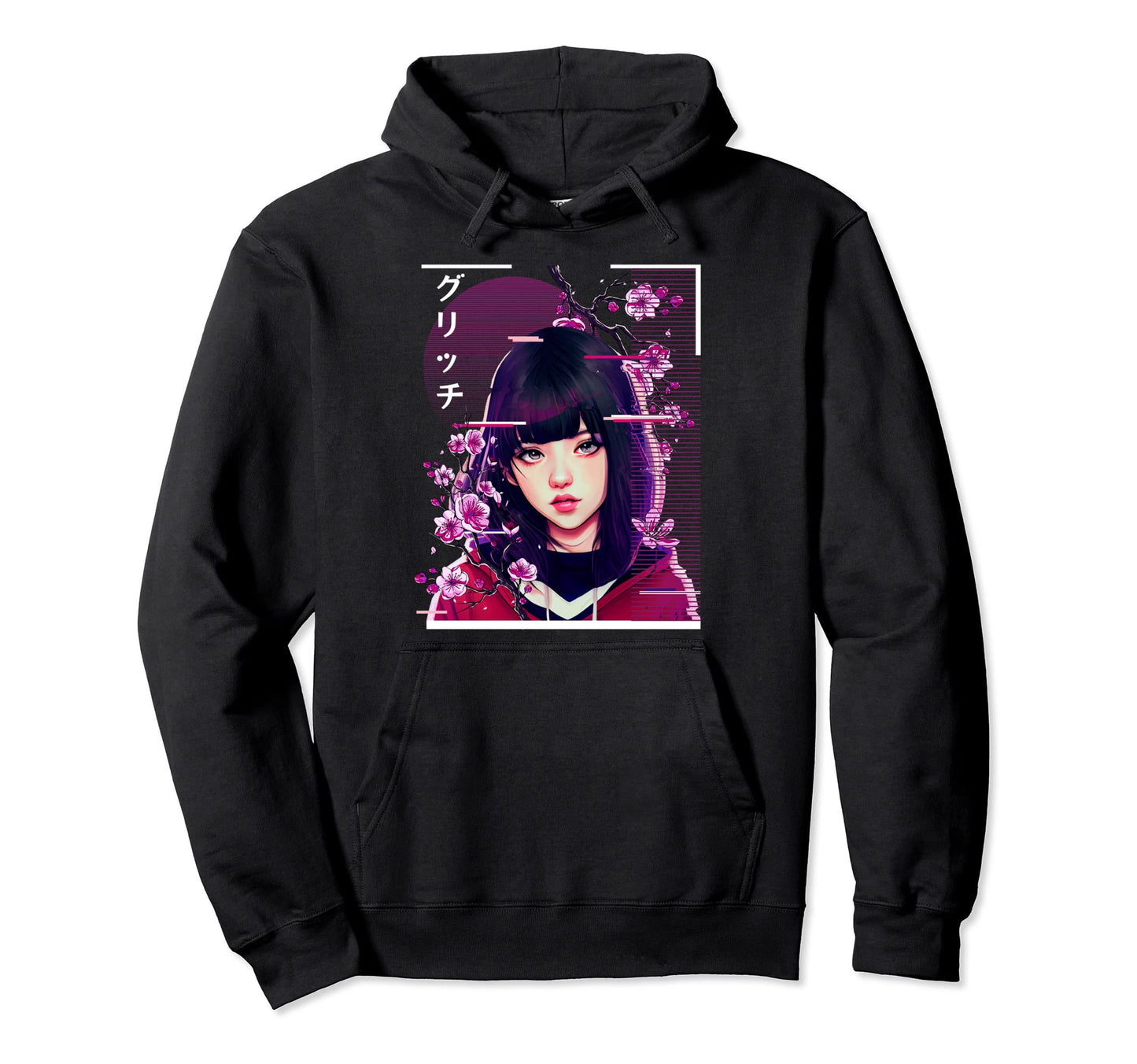 Anime Japanese Vaporwave Glitch Hoodie - Custom Art Print Men Women - T-Shirt, Sweatshirt, Hoodie