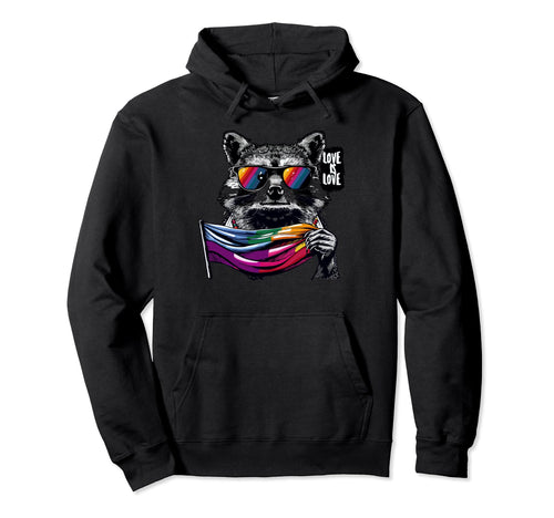 Funny Raccoon Love Sunglasses Summer Gift Hoodie - Streetwear Style Unisex - T-Shirt, Sweatshirt, Hoodie